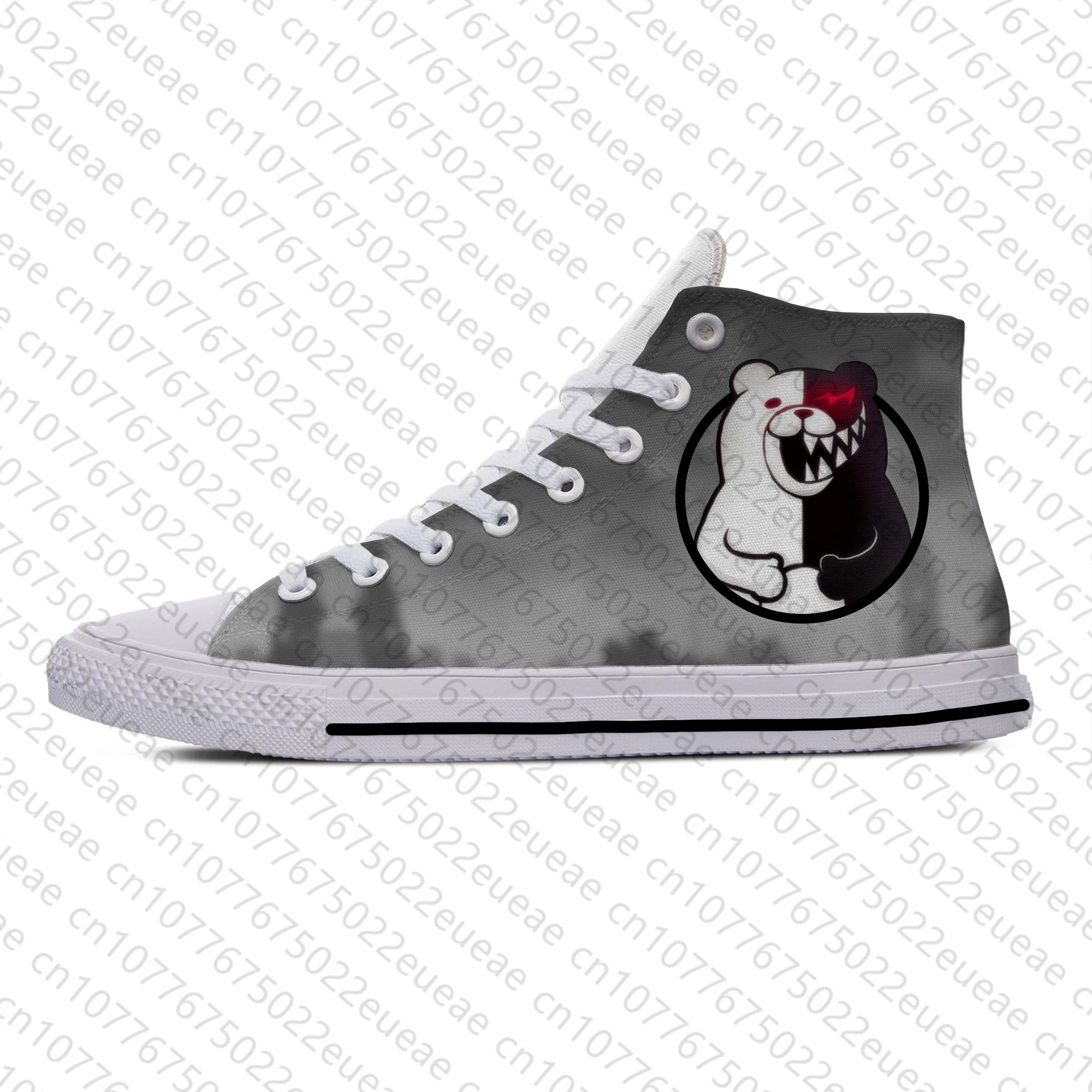 Hot Anime Manga Cartoon Game DanganRonpa Monokuma Casual Cloth Shoes High Top Lightweight Breathable 3D Print Men Women Sneakers