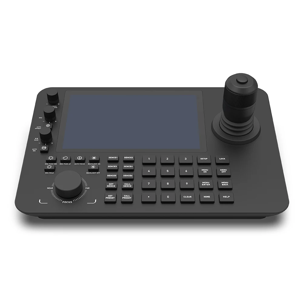 7 Inch Touch PTZ Monitor 4D Joystick Audio Conference System for 4K Video Wall IP Camera Control Secure Conference Security