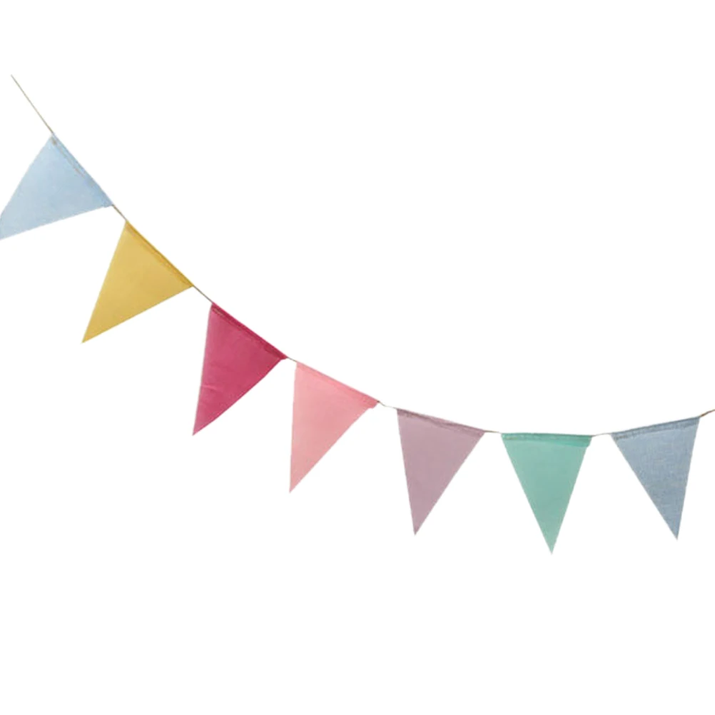 

3.5M Triangle Bunting Banner Decorative Banner Pennant Burgee Pull Flag Party Supplies for Festival Birthday