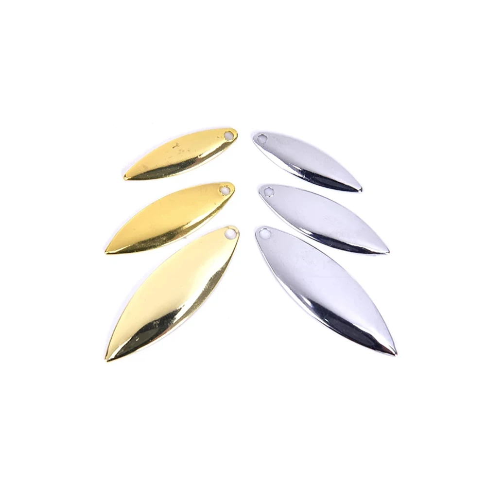 Metal Willow Spinner Blades Smooth Finish,DIY Spinner Bait Fishing Lures,Tackle Craft Fishing Spinner Blades