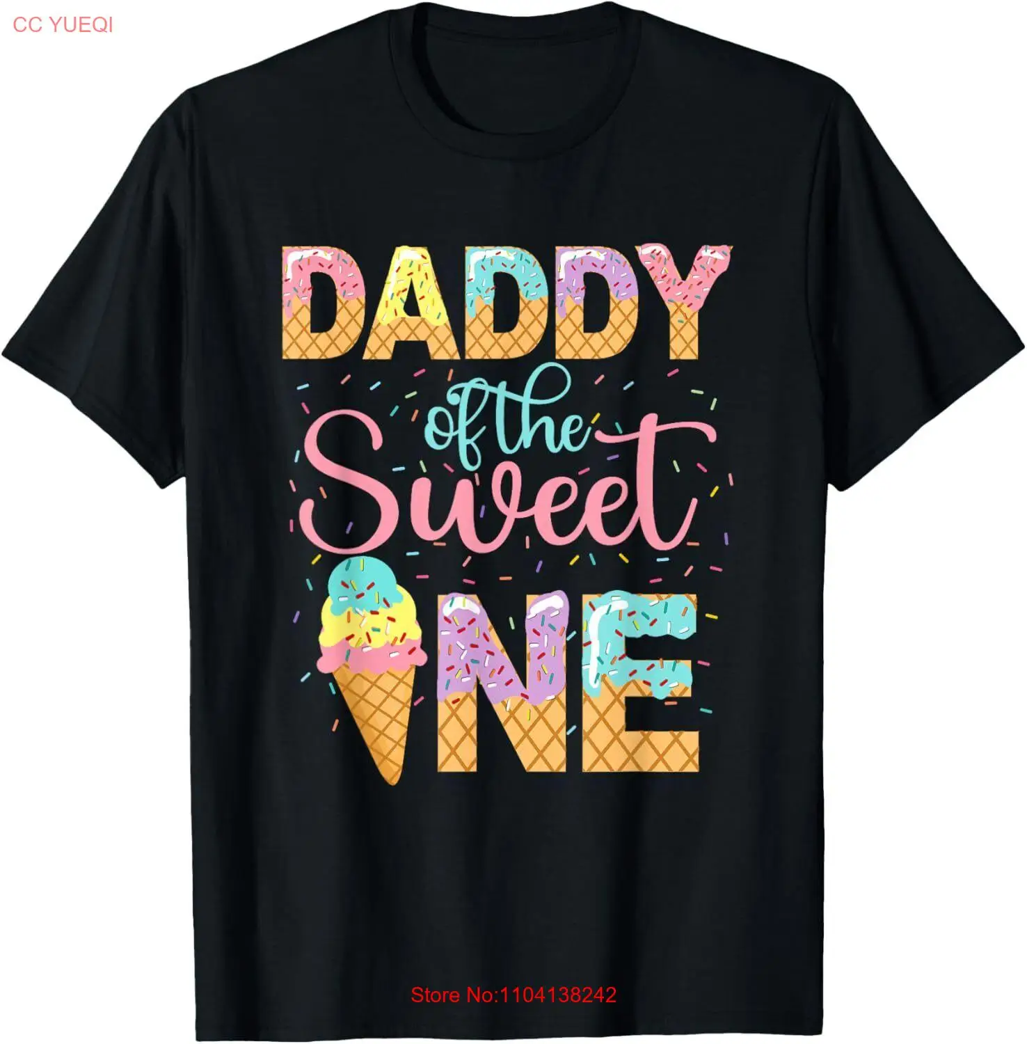 

Рубашка Daddy Of The Sweet One, футболка для любителей мороженого на первый день рождения, толстовка с капюшоном