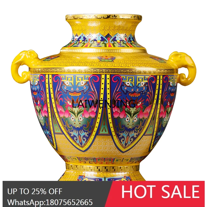 SGF Jingdezhen imitation Qianlong court style silk enamel binaural bottle
