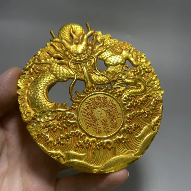 Antique Panlong Gossip Mountain Ghost Wall-Plate Home Hanging Decoration Dragon Absorbent Gilding Mountain Ghost Dragon Pendant