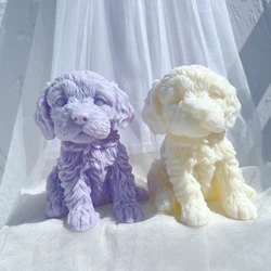 Cockapoo Puppy Candle Silicone Mold 3D Animal Cute Puppies Statue Soy Wax Mould Dog Lover Gift Home Decor Molds
