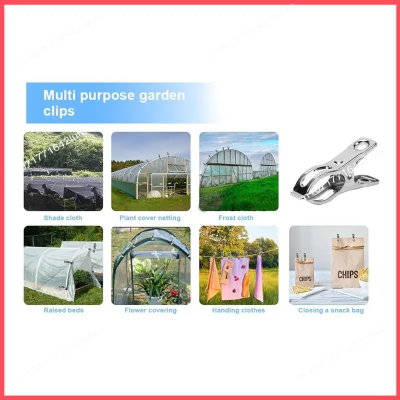 

B52C 40 Piece Garden Clips Silver Stainless Steel For Assorted Greenhouse & Gardening Applications