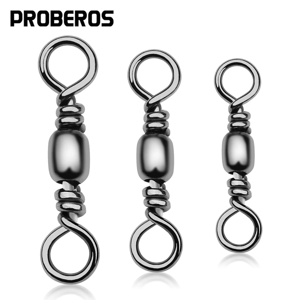 Proberos 50pcs/lot Stainless Steel Pin12-10-9-8-7-6-5-4-3-2-1#Fish Hook Lures Connector 8 Figure Solid Ring Fishing Accessories