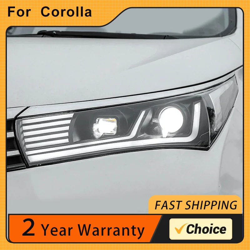 LED Head Lamps for Toyota Corolla LED Headlights 2014 2015 2016 2017 Front lights Corolla LED Dual Lens Streaming Daylight