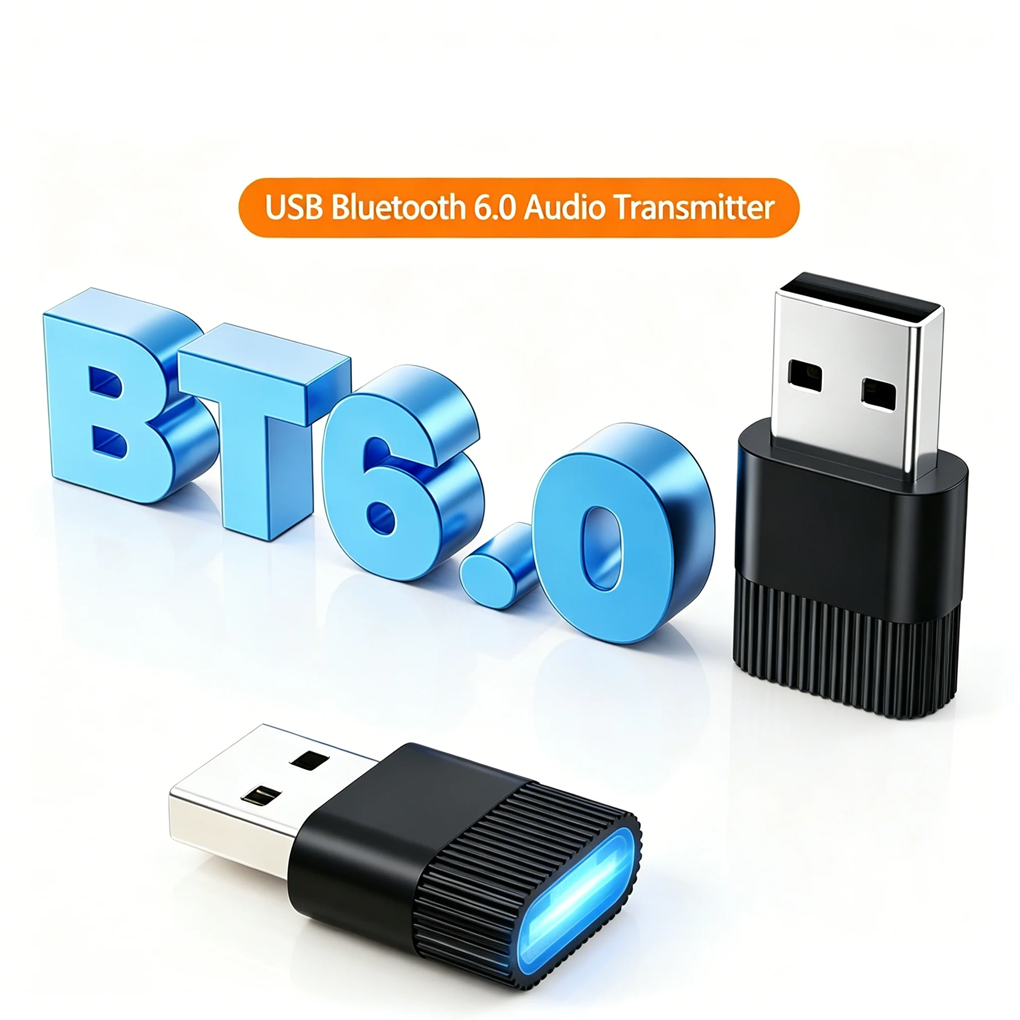 KEBIDUMEI USB Bluetooth 6.0 Adapter Bluetooth 6.0 Dongle Drahtloser Audio-Sender PC Laptop Maus Lautsprecher für Win11/10/8.1 – Detail 1