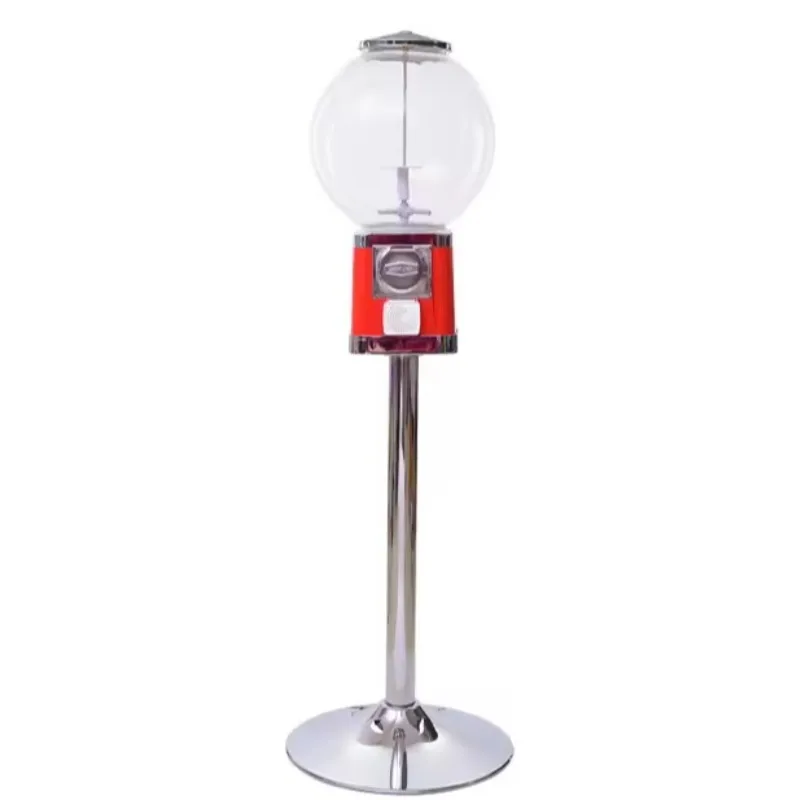Restaurant Mini Candy Vending Machine with Chrome Stand Bullhead Gum Supplier Benchtop Rubber Ball