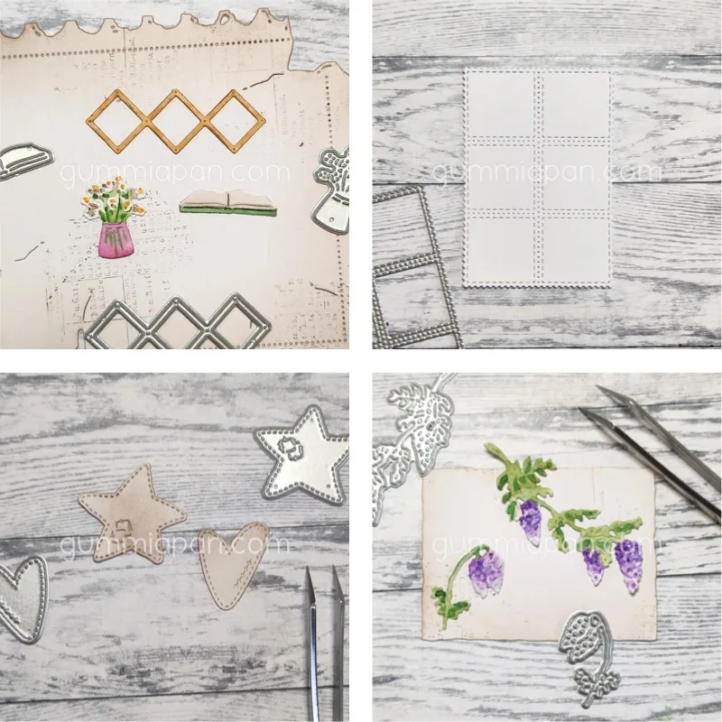 Ruled Note Animals Dinos Mice Bear Note Border Metal Cutting Dies Slimline Essentials Scrap Booking Card Stencil Cut Die for DIY