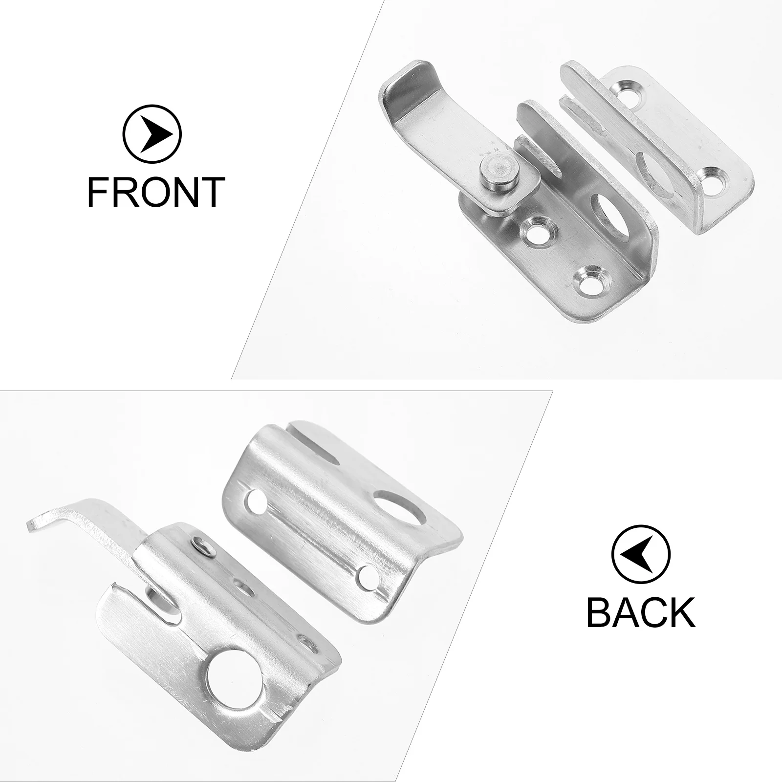 

2Pcs Stainless Steel Door Buckle Rust-Proof Wear-Resistant Safety Latch for Household Wooden Door Window Anti-Theft Durable Lock