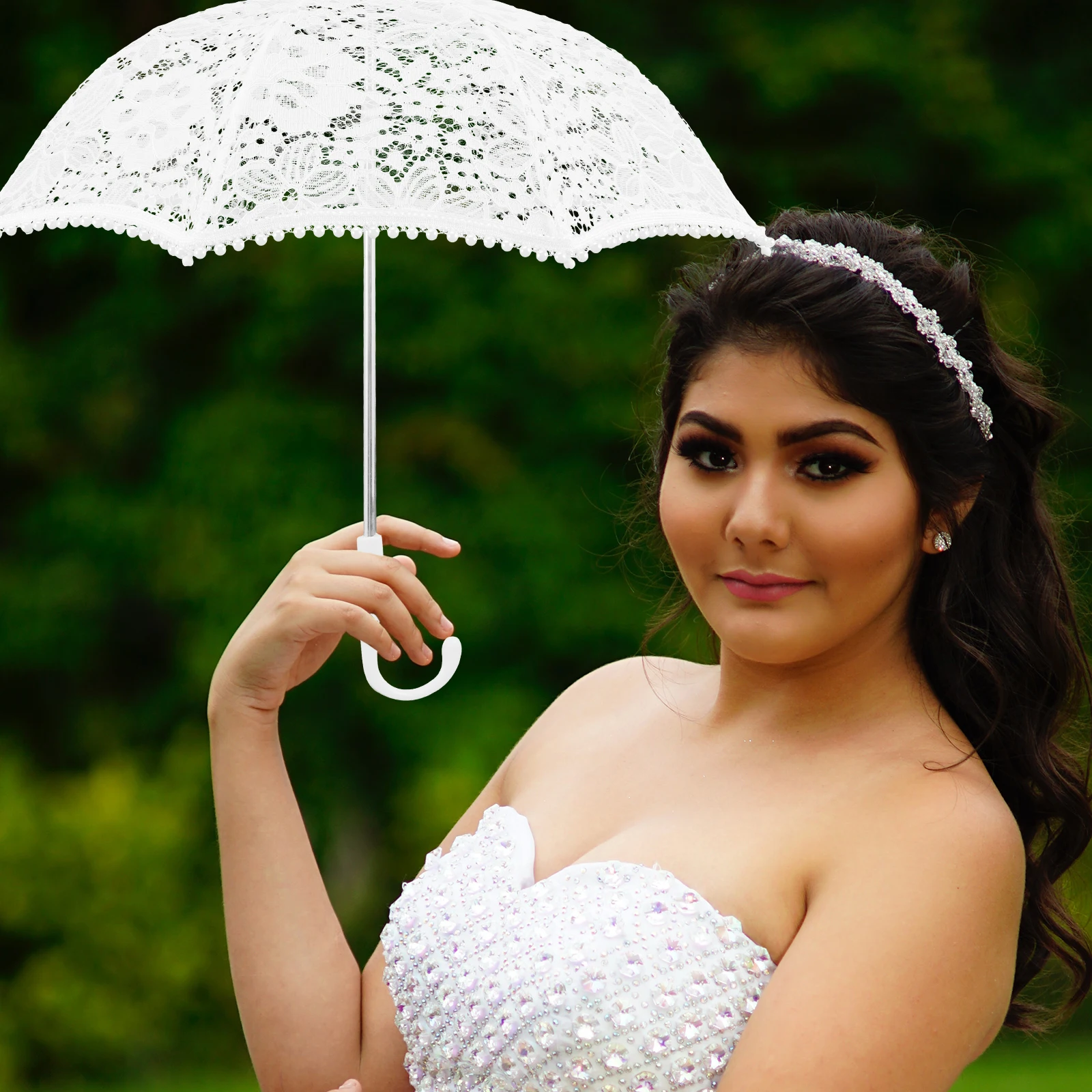 

Lace Umbrella Parasol for Girls Bride Festival Wedding Bridal Party Props Decorative Tea Umbrella For Girls Party