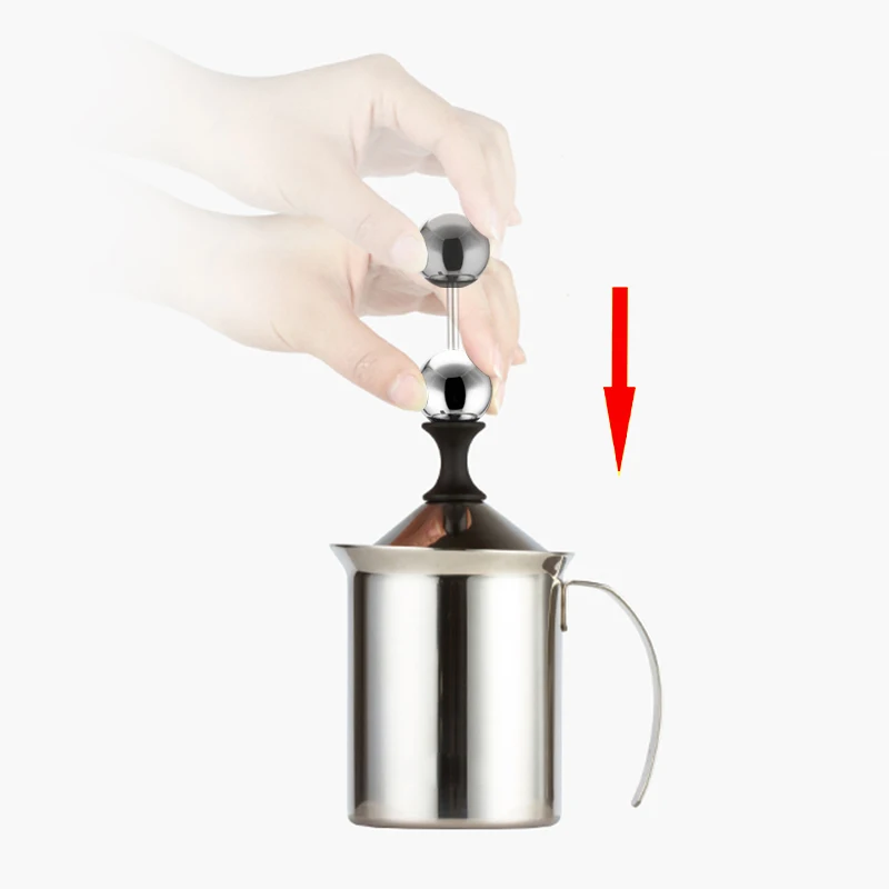 800ML Stainless Milk Frother Foam Maker Double Mesh Milk Creamer Milk Foamer Coffee Cappuccino Drink Mixer Egg Beater Kitchen