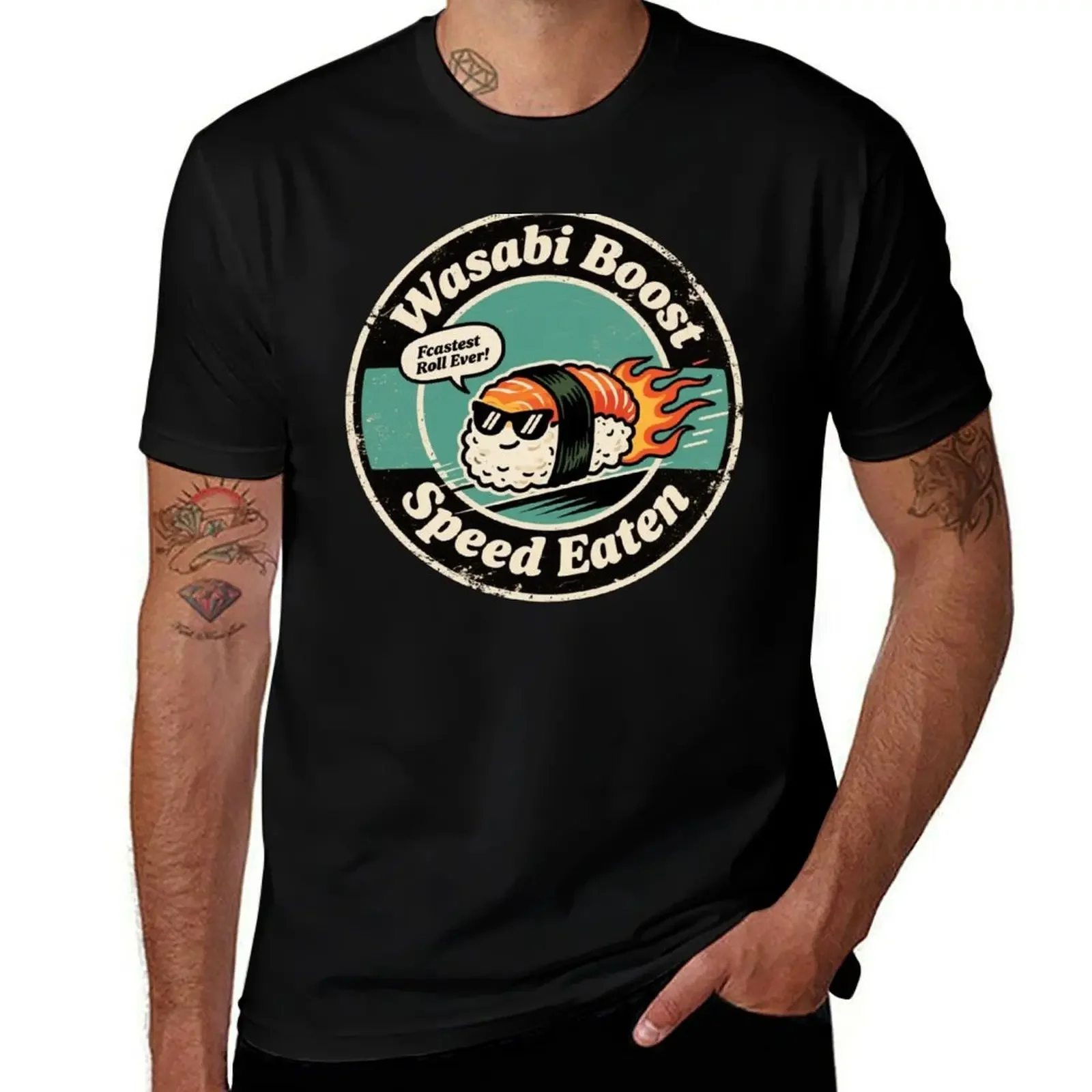 

Funny Racing Sushi Spicy Fast Food T-Shirt basketball graphic tees vintage graphic tee mens big and tall t shirts