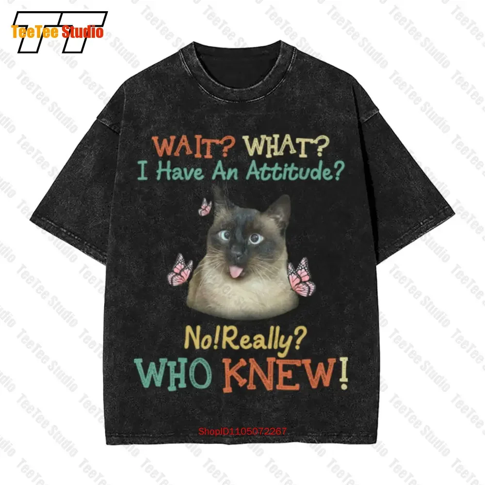 Siamese Cat Attitude Really Vintage Oversized T-Shirt XXQ4