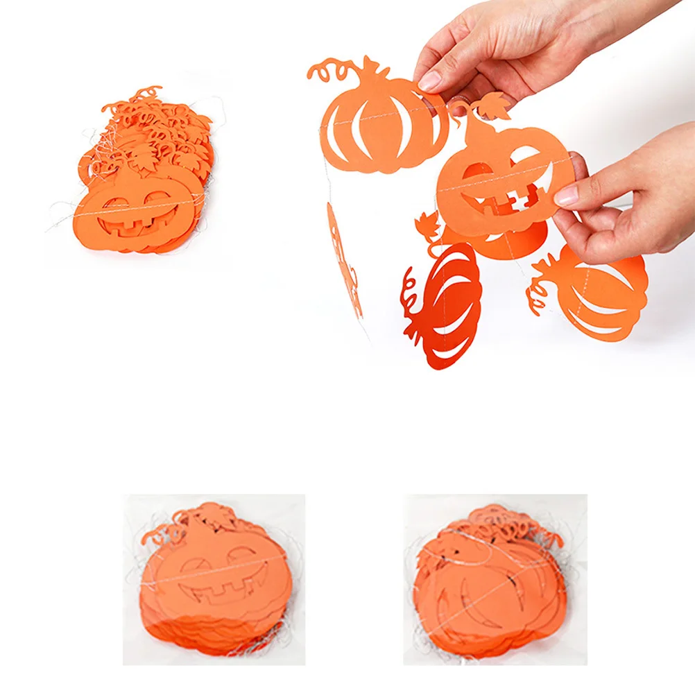 

Pumpkin Banner Party Supplies Orange Halloween Decorations Wall Window Mantel Table Pumpkin Banner