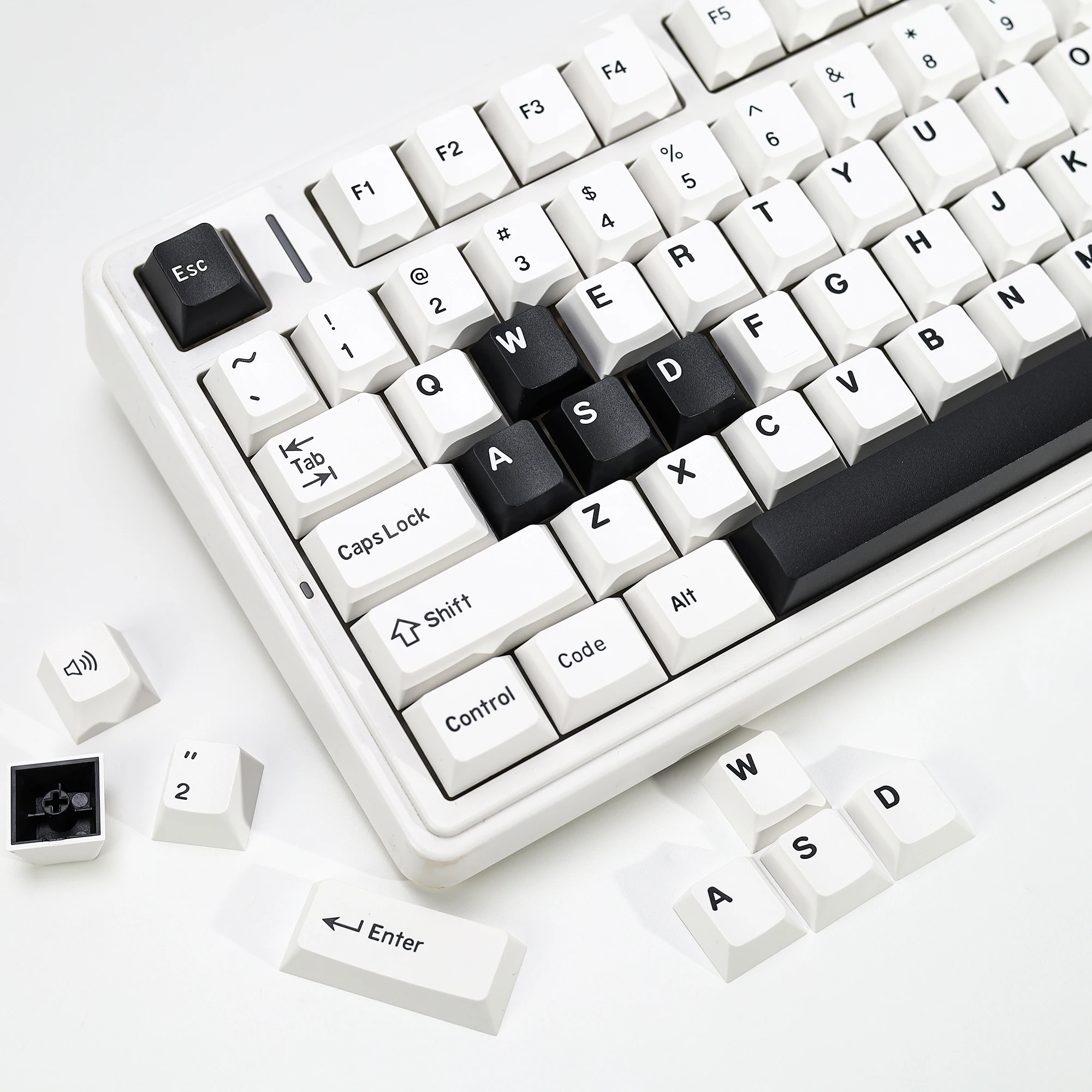 KBDiy 174 Keys GMK BOW Keycaps Cherry Profile Double Shot PBT Set Custom White And Black Key Caps For Mechanical Keyboard Keycap