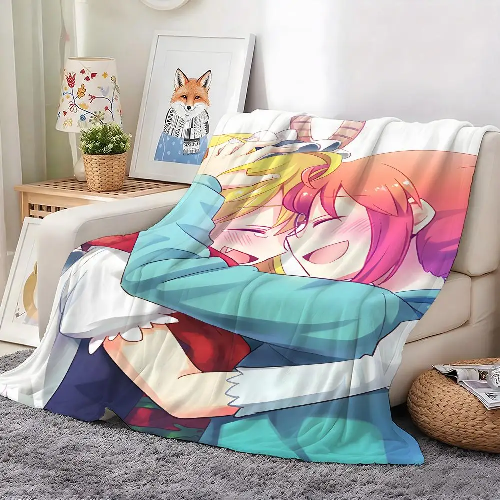 Miss Kobayashi Dragon Maid Throw Flannel Blanket Warm Cozy Throw For Bed Sofa Office Travel All Season