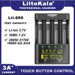 LiitoKala Lii-600 Lii-ND4  Battery Charger For Li-ion 3.7V and NiMH 1.2V Battery Suitable for 18650 26650 21700 26700 18350