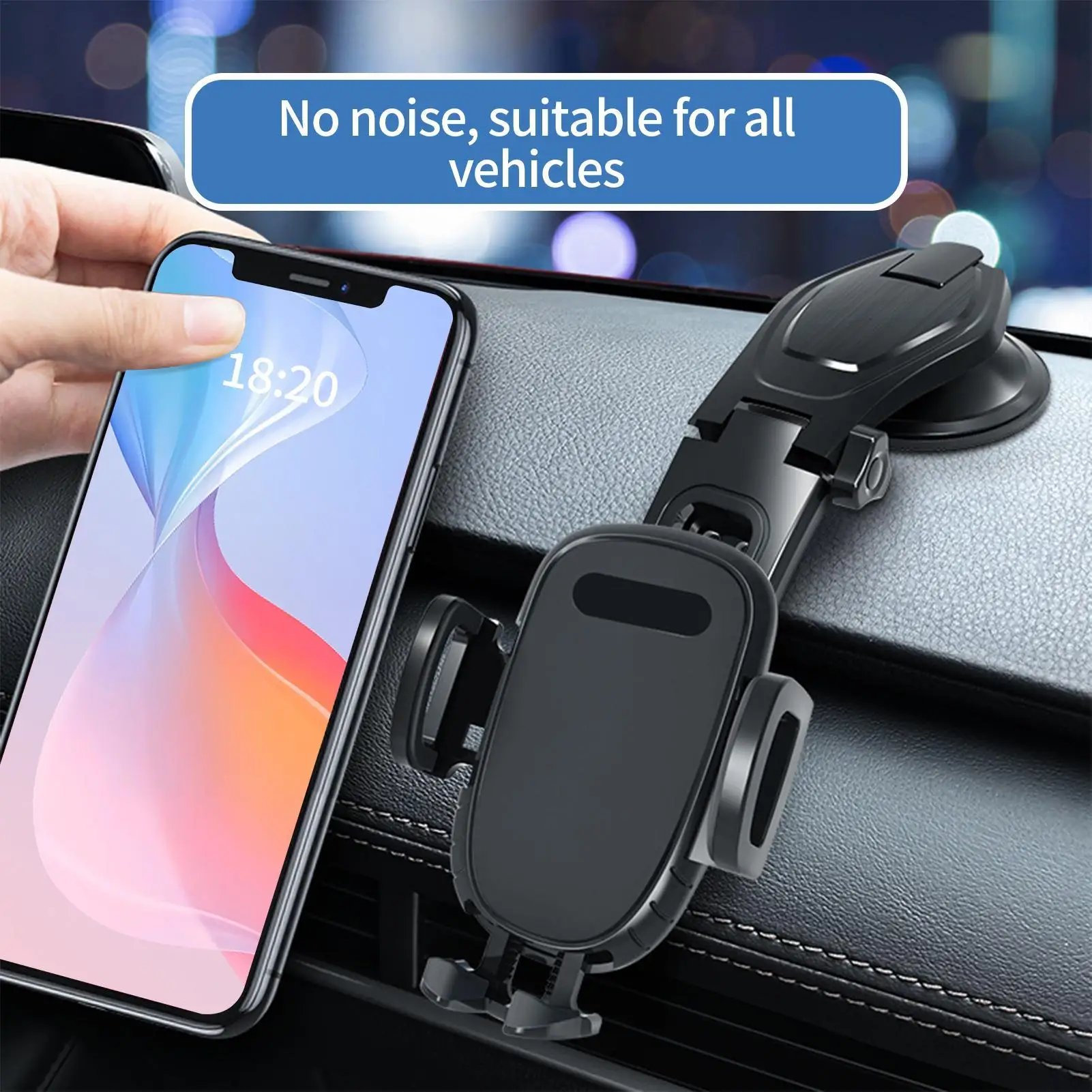 Suction Phone Mount 360 Degree Rotating Suction Stand Downward Bending Dashboard Cell Phone Holder For Automotive Windshield
