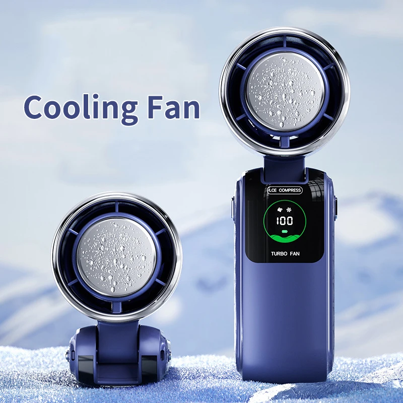 

Ручной высокоскоростной охлаждающий вентилятор Портативный складной вентилятор Аккумулятор 4000 мАч Вентиляторы со светодиодным дисплеем для офиса на открытом воздухе