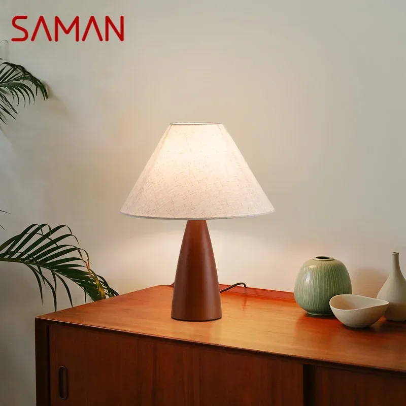 SAMAN-Lampe de Table Créative Contemporaine, Art Rétro Américain, Salon, Étude, Villa, Hôtel, Chambre, oral et, Bureau