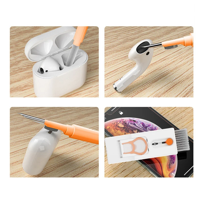 11-in-1 Cleaning Kit Bluetooth Earphone Computer Cleaner Pen Keyborad Camera Brush Sim Card Ejector Keycap Puller Phone Holder