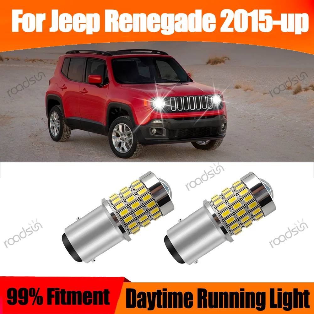 2PCS Canbus LED-Tagfahrlicht-DRL-Glühbirnen für Jeep Renegade ab 2015, 12V 1157 LED P21/5W BAY15D Canbus 6000K Xenon Weiß