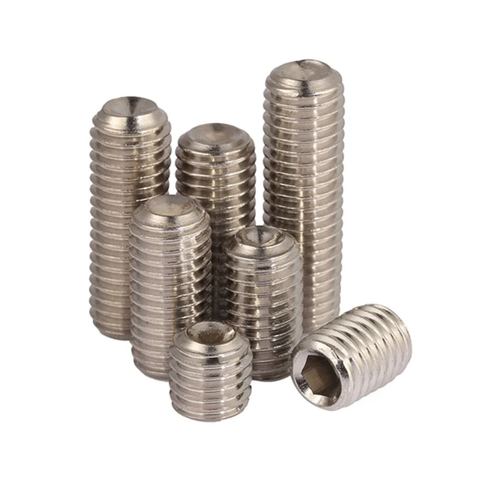 10 pçs m3 m4 m5 m6 m8 304 parafuso sem cabeça de aço inoxidável parafusos allen hex soquete conjunto parafuso para modelo diy modelo de carro móveis