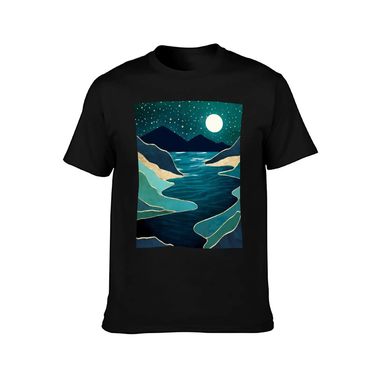 Moon Water Vista T-Shirt Modern Style Print T-Shirt