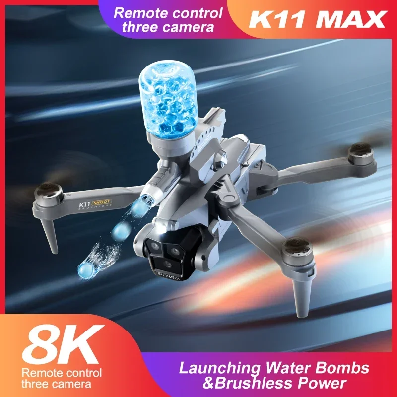 New K11 MAX Three Camera Drone Photography Long Flight Time Flow Positioning Foldable quadcopter Helicopter Mini Drone