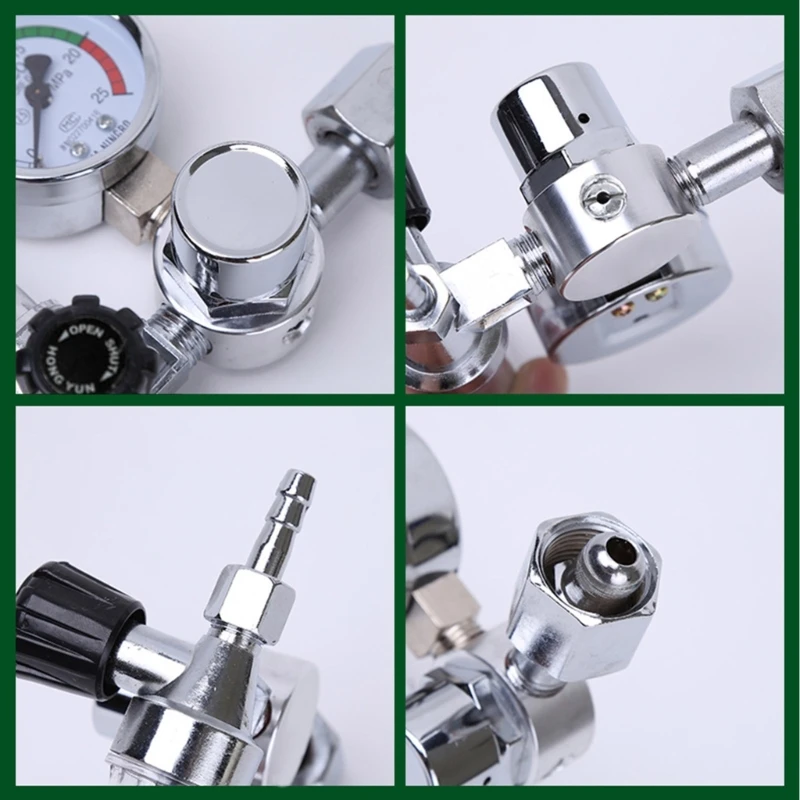 Upgrade Argon Flow Meter 0-25MPa Pressure Regulator Gauge for Weld Mig Tig Welding Easy Installation Zinc Alloy Plastic