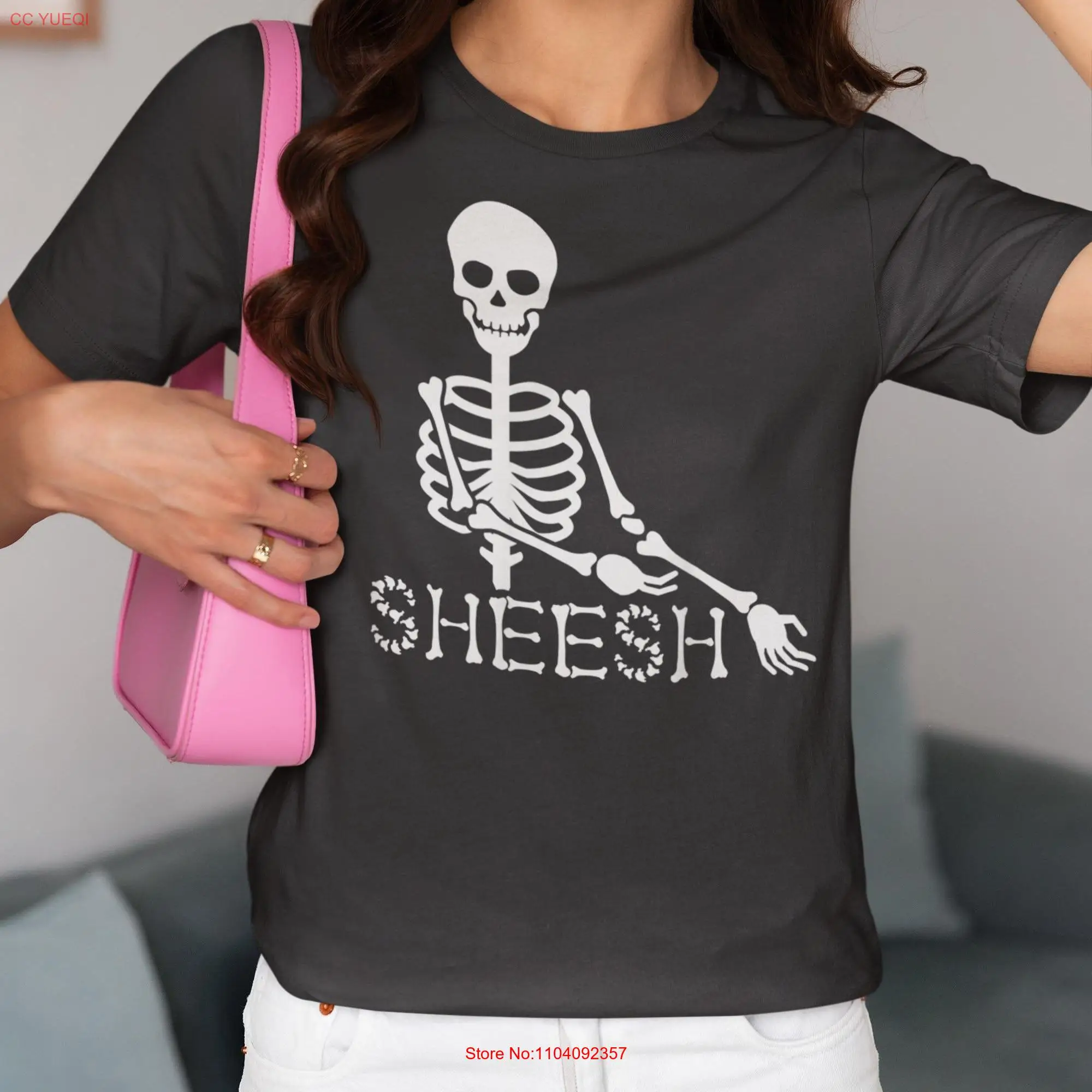 Trendy Gaming Halloween for Boy and Girls Skeleton Sheesh T Shirt Party Funny long or short sleeves