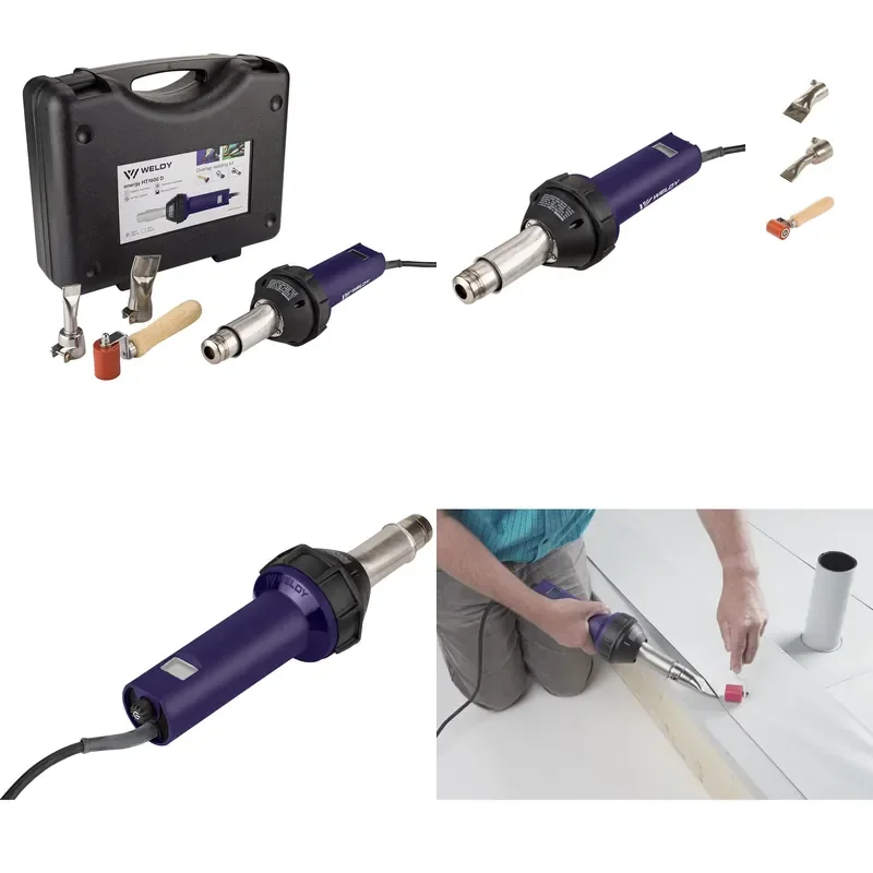 Weldy HT1600 D 1600W Digital Heat Hot Air Blast Torch Plastic Overlap PVC Welding DIY Energy Pistol Welder Kit Electric
