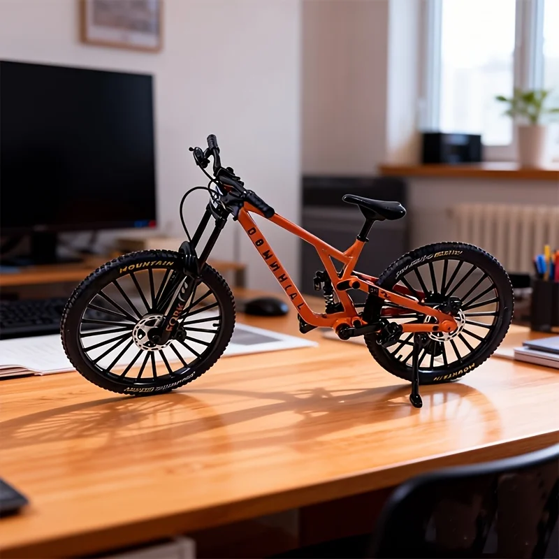 Modelo Miniatura de Bicicleta de Montanha em Escala 1:8 com Amortecedores Duplos Removíveis, Decoração de Mesa, Presente para Entusiastas de Bicicletas