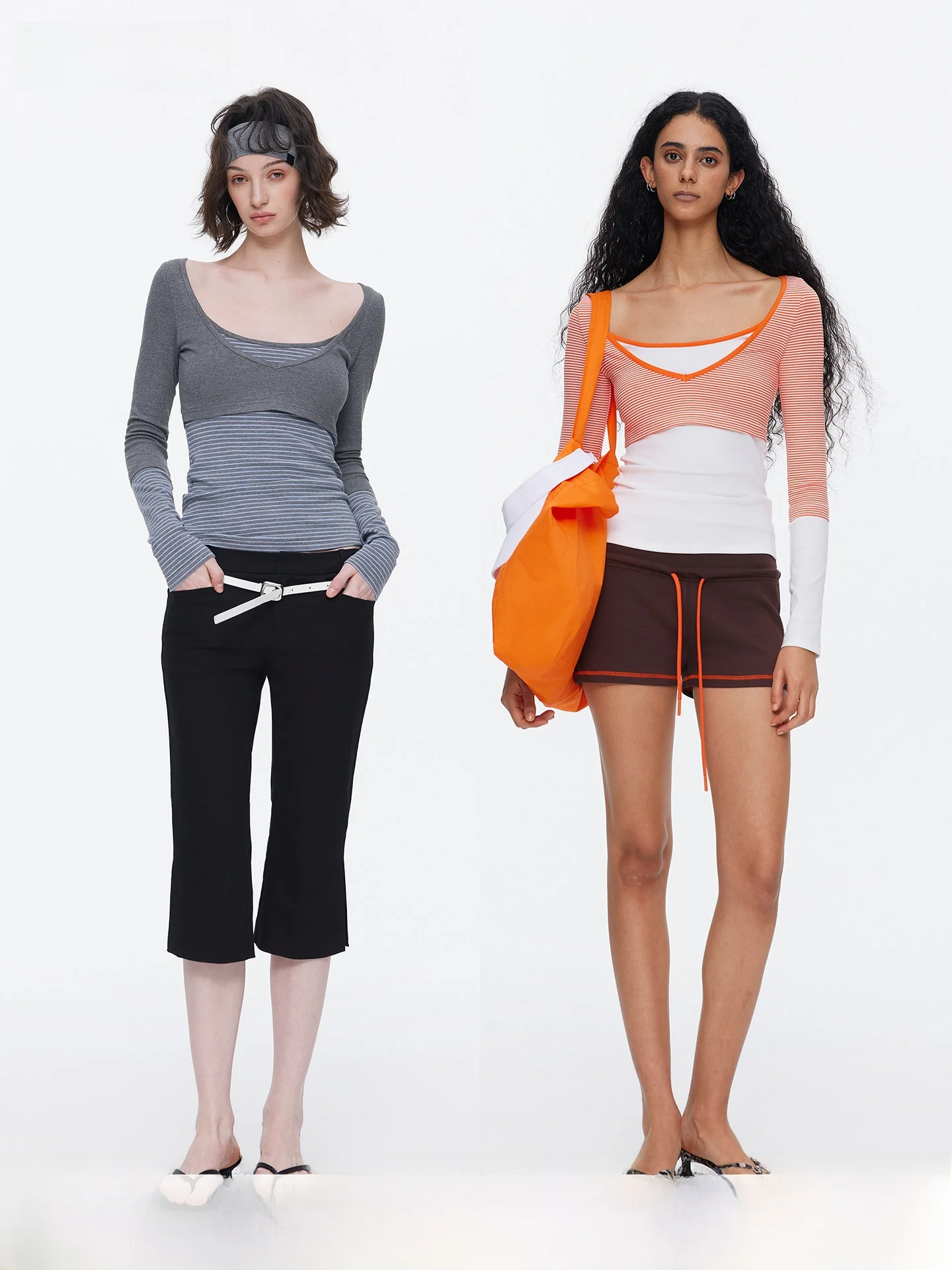 

Slim Fit Stripe Long Sve T-irt Women's V-Ne Patchwork Casual Sle Fiber Blend Breathable Spring Commute Top