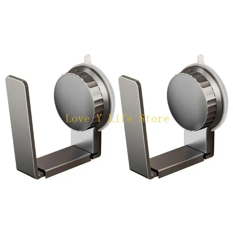 L74C Space Saving Suction Cup Cookware Lid Cutting Board Adjustable Wall Rack 2pcs