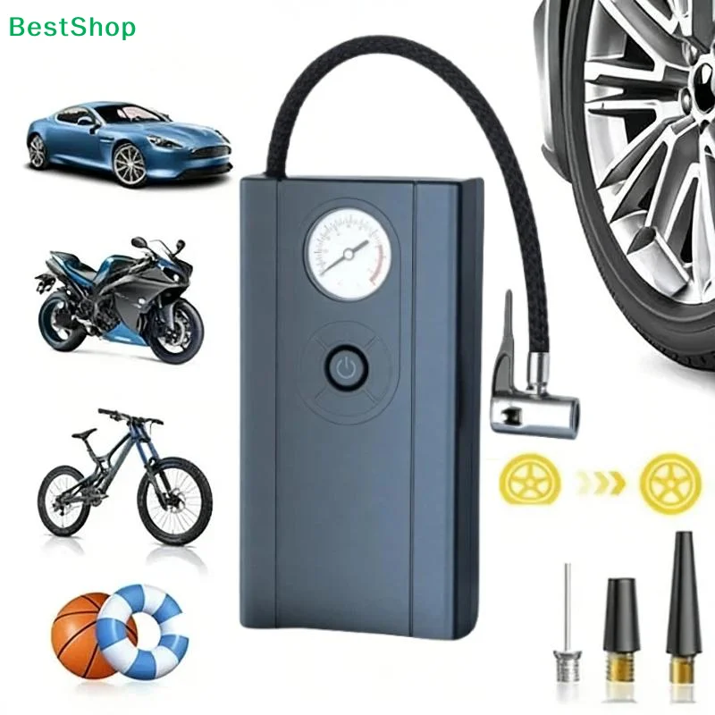 ST-9622 Cordless Air Pump Pointer Style Digital Display Automatic Air Inflator With Emergency Light DC12V