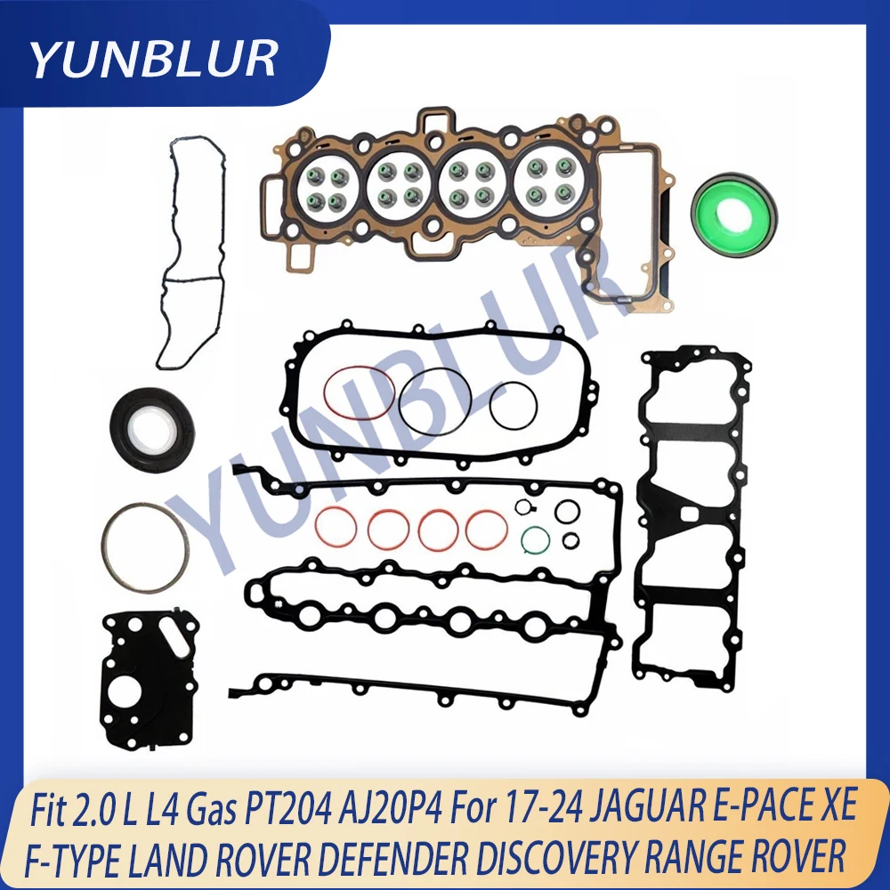 Engine Full Gasket Set Fit 2.0 L L4 Gas PT204 AJ20P4 For 17-24 JAGUAR E-PACE F-TYPE XE LAND ROVER DEFENDER DISCOVERY RANGE ROVER