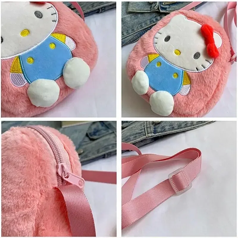 Sanrio Hello Kitty Pluche Schoudertas Leuke Cartoon Cinnamoroll Kuromi Messenger Bag Kawaii Mode Meisje & Kind Vakantiecadeaus