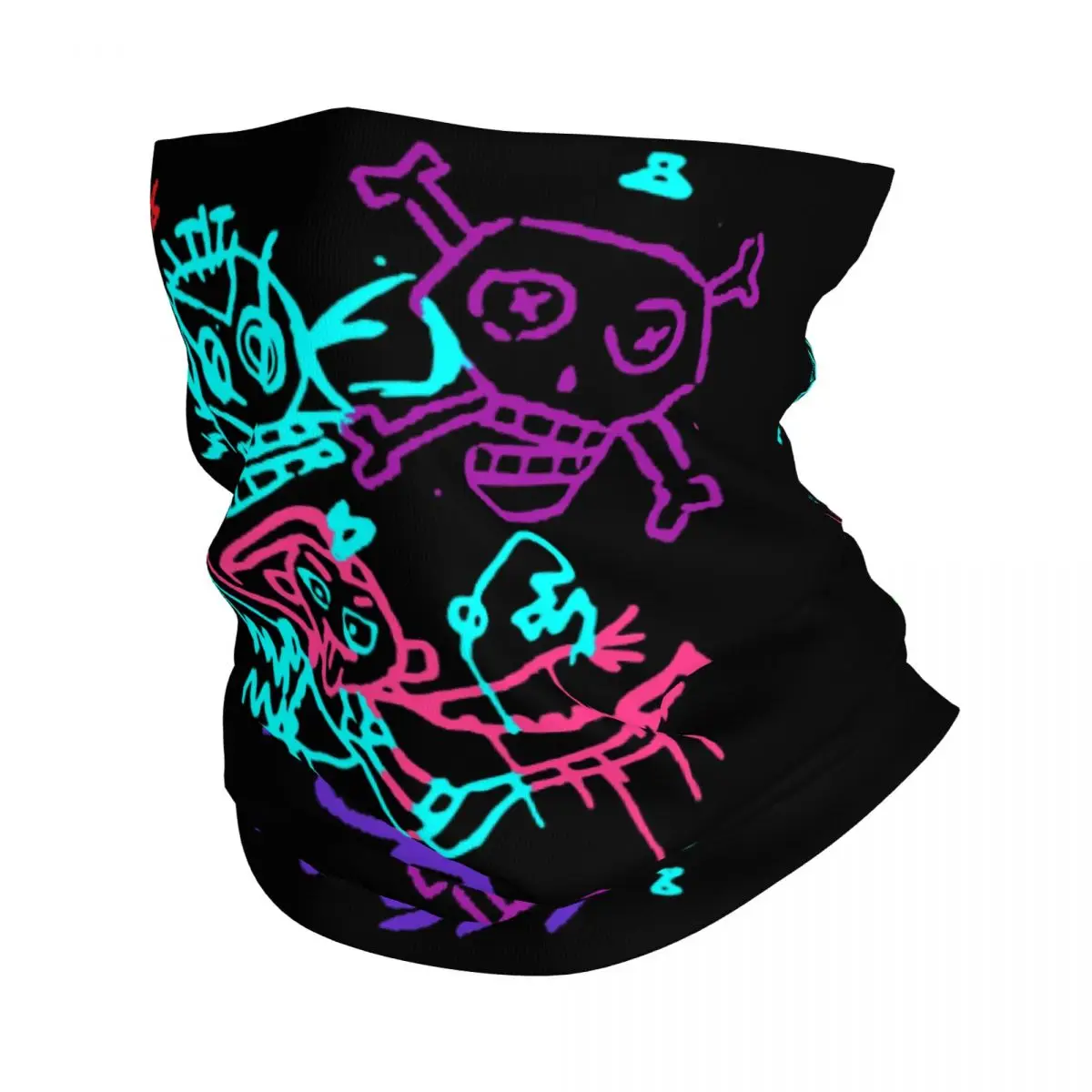 Custom Jinx Monkey Graffiti Neck Gaiter Men Women Windproof Winter League Battle Game Legends Arcane Bandana Scarf for Cycling