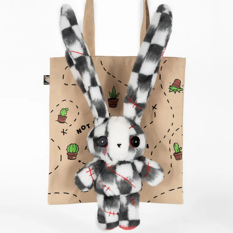 Plushie Dreadfuls Dyspraxia Rabbit Plush Toy Stitched Patchwork Bunny Soft Stuffed Doll Gothic Home Decor Collectible Gift