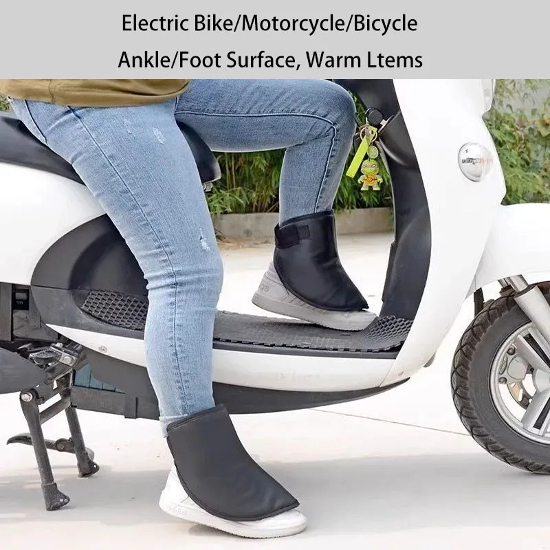 2Pcs Electric Bike Ankle Protection Winter Motorcycle Riding Windproof Foot Surface Windproof Electric Bike Ankle Warmth Items