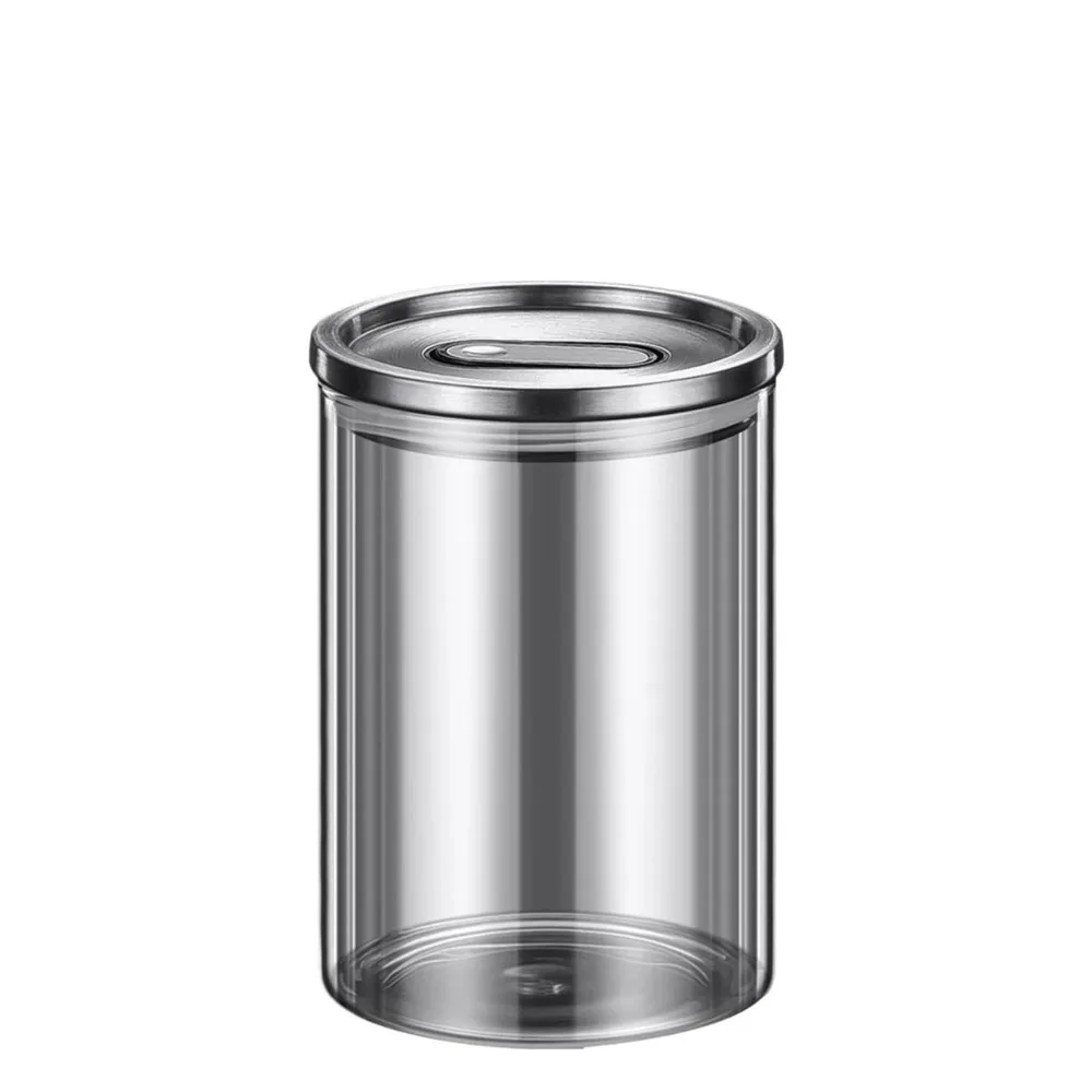 

Coffee Bean Storage Jar Glass Airtight Container 500/750ML Kitchen Food Storage Canister with Lid Pantry Organization