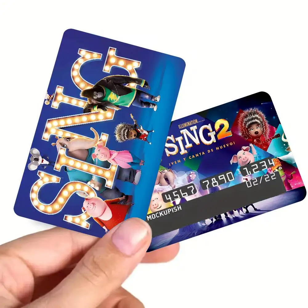 Classic Musical Movie S-Sing Anime Front Cover Film Sticker Skin for Credit Debit Card Small Large Chip