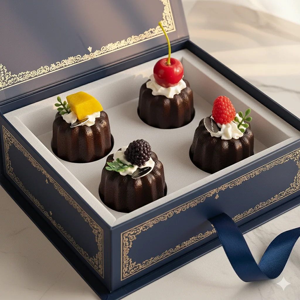 

Fake Cannele French Dessert Realistic Coffee Cake Display Window Cabinet Decor Cherry Cream Faux Food Model Premium Quality