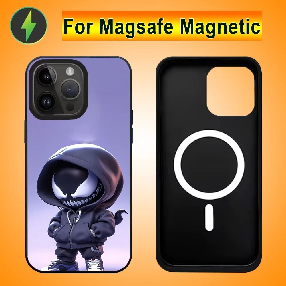 Cartoon V-Venom Phone Case For IPhone 15 14 13 Pro Max 11 12 Mini Alex Mirror For Magsafe Wireless Charging Cover