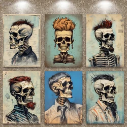 Barber Scissors Chairs Skull Hairstyle Poster Canvas Painting Barbershop Wall Art Picture Hair Salon Home Decor Gift for Barber