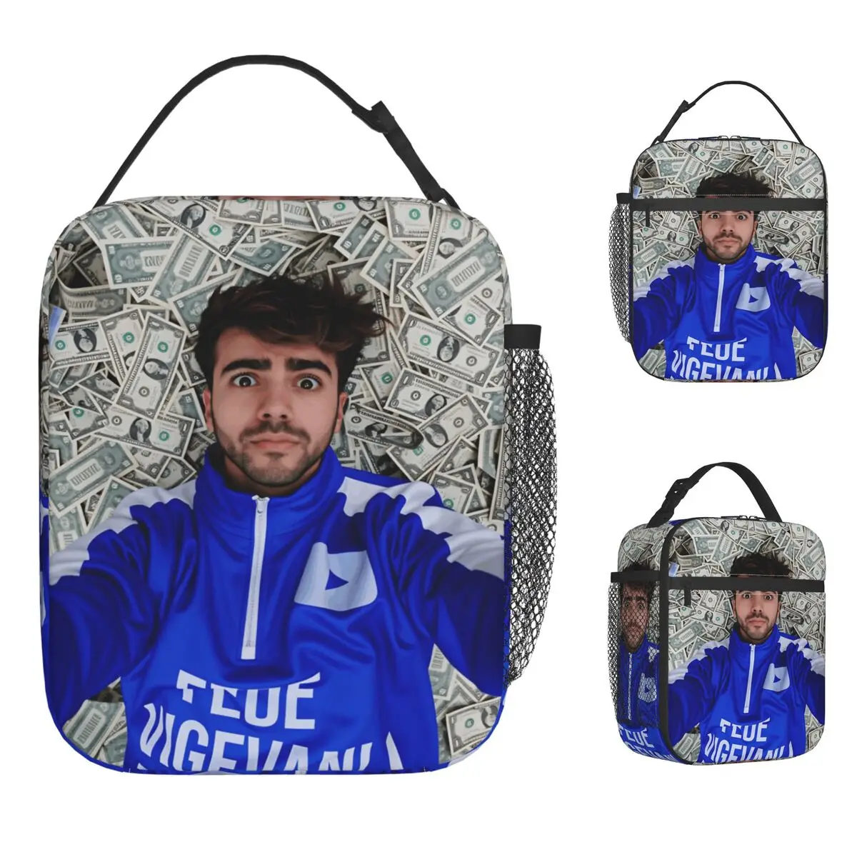 Bolsa de almuerzo Fede v-vigevani Club Misterios, fiambrera de oficina para hombres, bolsa de comida Retro, bolsa térmica con aislamiento portátil impermeable