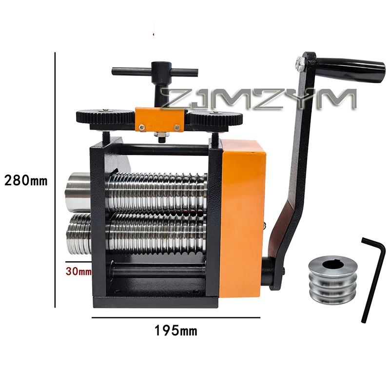Orange Manual Rolling Mill Machine For Jewelry Making, Sheet Metal Rolling, Circle And Half-Round Wire Drawing DIY